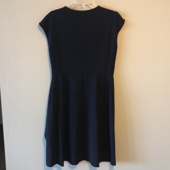 Nanette Lepore Dress Faux Wrap Blue SZ 10 - Picture 9 of 10